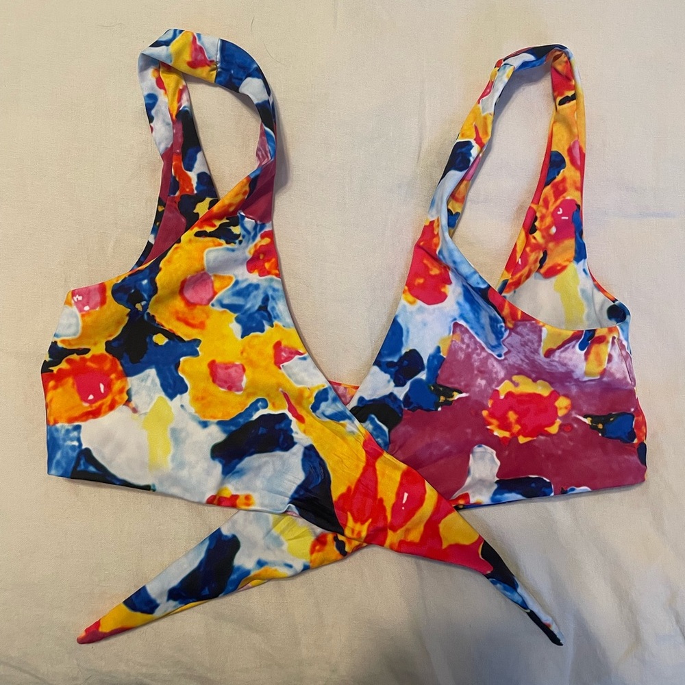 Shein Tie Front Bathing Suit Top - S